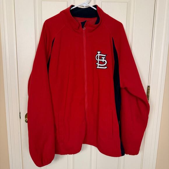 St. Louis Cardinals Fleece Jacket Men’s XL – Red Full Zip MLB Baseball Outerwear - Picture 7 of 7